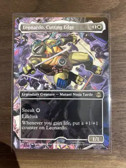 Leonardo, Cutting Edge (Borderless) Rare MTG Ninja Turtles - Image 1