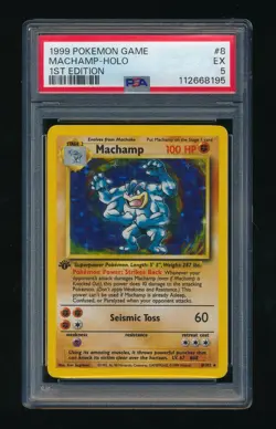 PSA 5 EX MACHAMP 1999 POKEMON TCG GAME HOLO 1ST EDITION #8/102 68195 - Image 1