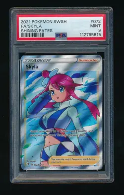 PSA 9 SKYLA 2021 POKEMON SWORD & SHIELD SHINING FATES #072/072 FULL ART MINT 815 - Image 1