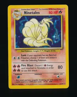 NINETALES 12/102 HOLO RARE BASE SET 1999 POKEMON TCG - Image 1