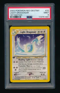 PSA 9 LIGHT DRAGONAIR 22/105 NEO DESTINY 1ST EDITION 2002 POKEMON TCG - Image 1