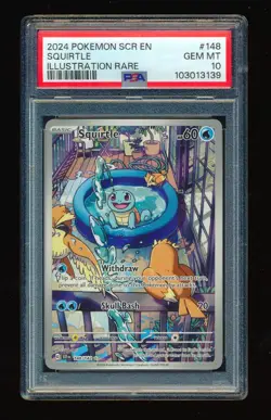 2024 POKEMON SCR EN-STELLAR CROWN ILLUSTRATION RARE #148 SQUIRTLE PSA 10 - Image 1