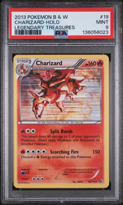 2013 POKEMON B&W LEGEND TREASURES #19 CHARIZARD-HOLO PSA 9 - Image 1
