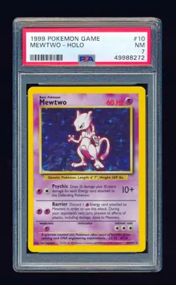 PSA 7 MEWTWO 1999 POKEMON GAME #10 HOLO PARALLEL EDITION 10/102 (EARLY CARD) WOW - Image 1
