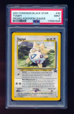 PSA 9 TOGEPI 2001 POKEMON PROMO BLACK STAR POKEMON LEAGUE #30 **MINT CONDITION** - Image 1