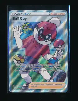 TRAINER BALL GUY SHINING FATES 065/072 HOLO ULTRA RARE 2021 POKEMON TCG - Image 1