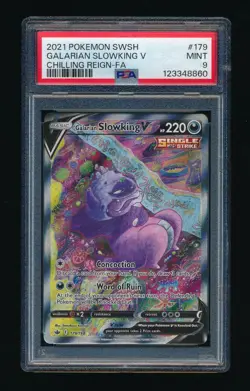PSA 9 GALARIAN SLOWKING V 179/198 ALT ART: CHILLING REIGN 2021 POKEMON TCG - Image 1