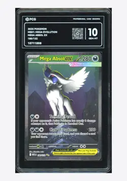 Pokemon PCG 10 GEM Mega Absol ex Special Illustration Rare 2025 180/132 MEG ENG - Image 1