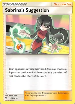 Sabrina's Suggestion 65/68 Hidden Fates Pokemon 004921 - Image 1