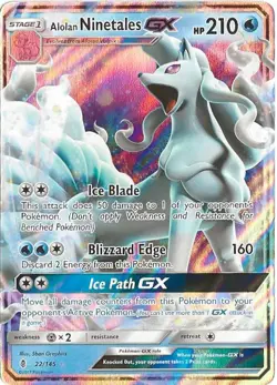 Alolan Ninetales 22/145 Guardians Rising TCG Pokemon Rare Holo - Image 1