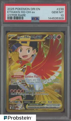 2025 Pokemon Dri En Hyper Rare #239 Ethan's Ho-Oh Ex PSA 10 GEM MINT - Image 1