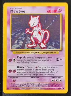 Pokemon TCG Mewtwo Base Set 10/102 Holo Base Set Holo Rare. - Image 1