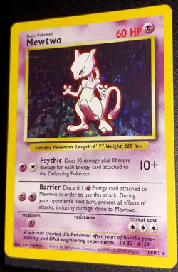 Pokemon TCG Mewtwo Base Set 10/102 Holo Base Set Holo Rare. - Image 4