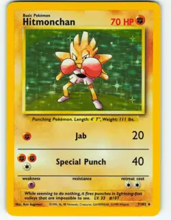 Hitmonchan - Holo - 7/102 Base Set - Pokemon TCG - 1999 - Image 1
