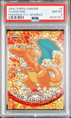 Pokemon Topps Chrome Sparkle Charizard #6 PSA 8 MINT - Image 1