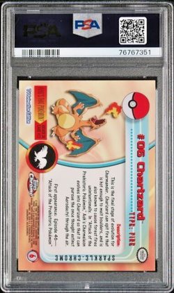 Pokemon Topps Chrome Sparkle Charizard #6 PSA 8 MINT - Image 2