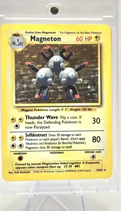 Magneton Base Set Holo Unlimited Rare Pokemon TCG Card 9/102 - Image 2