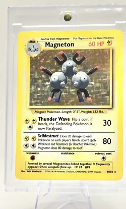 Magneton Base Set Holo Unlimited Rare Pokemon TCG Card 9/102 - Image 3