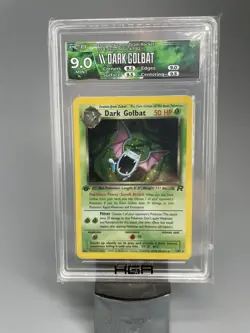 HGA CUSTOM LABEL 9! MINT Dark Golbat 7/82 HOLO RARE 1st Edition Pokemon Card - Image 1