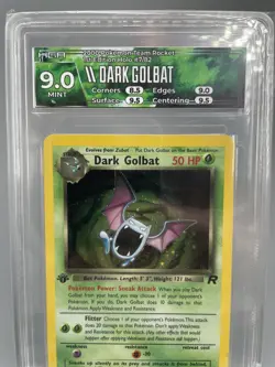HGA CUSTOM LABEL 9! MINT Dark Golbat 7/82 HOLO RARE 1st Edition Pokemon Card - Image 2