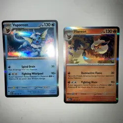 Pokemon Vaporeon & Flareon Scarlet & Violet 151 Holo Cards Lot Mint Condition! - Image 1