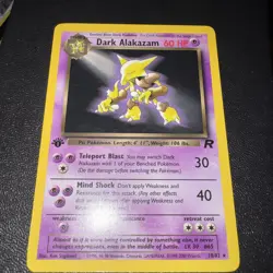 2000 Pokemon Team Rocket 1st Edition Dark Alakazam Non-Holo 18/82 Card - Image 1