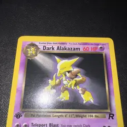 2000 Pokemon Team Rocket 1st Edition Dark Alakazam Non-Holo 18/82 Card - Image 2