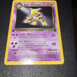 2000 Pokemon Team Rocket 1st Edition Dark Alakazam Non-Holo 18/82 Card - Image 3