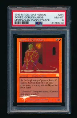 PSA 8 Squee Goblin Nabob 1999 MTG MAGIC THE GATHERING Mercadian Masques 214 FOIL - Image 1