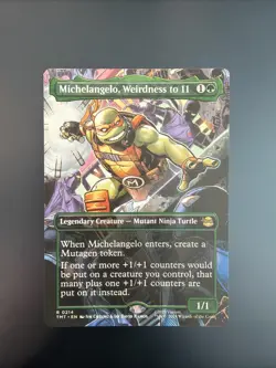 Michelangelo, Weirdness to 11 (Borderless) TMNT MTG 214 Regular - Image 1