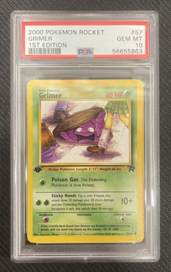 2000 POKEMON ROCKET GRIMER #57 1st EDITION PSA 10 - Image 1