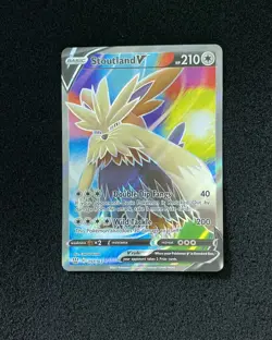 2021 Pokemon TCG English Battle Styles 157/163 Stoutland V Full Art Holo HC22 - Image 1