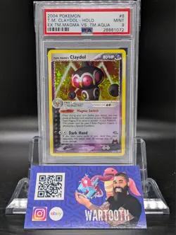 PSA 9 MINT Pokemon CLAYDOL Holo Rare 2004 ex Team Aqua vs Team Magma #8/95 - Image 1