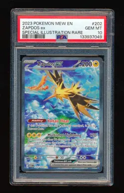 2023 POKEMON MEW EN-151 SPECIAL ILLUSTRATION RARE #202 ZAPDOS EX PSA 10 - Image 1