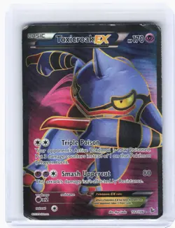 2014 Pokemon—Toxicroak EX (Full Art) #102 Flashfire—Ultra Rare Holo [Damaged] - Image 1