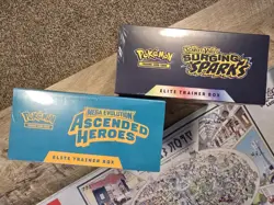 Pokemon Ascended Heroes & Surging Sparks Elite Trainer Box NEW & SEALED Lot Of 2 - Image 2