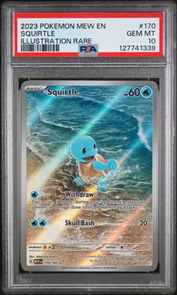 Squirtle 170/165 Illustration Rare Pokemon 151 Holo PSA 10 Gem Mint - Image 1