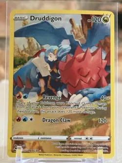 Pokemon TCG Druddigon TG09/TG30 Sword & Shield Silver Tempest Trainer Holo NM - Image 1