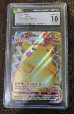 2020 Pokemon SWSH FA/Pikachu VMAX Vivid Voltage #44 -CGC 10 MINT - Image 1