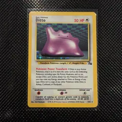 Pokemon Ditto 3/62 Fossil Unlimited Holo Rare 1999 Keiji Kinebuchi 50 HP - Image 1