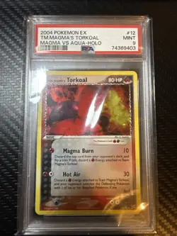 PSA 9 2004 Pokemon Ex Team Magma Vs Team Aqua 12/95 Team Magmas Torkoal Holo - Image 1