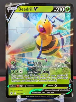 Pokemon Beedrill V #001/189 English Astral Radiance Holo Rare - Image 1