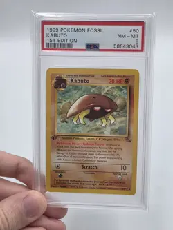 1999 POKEMON FOSSIL KABUTO #50 1st EDITION PSA 8 - Image 2