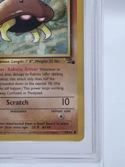 1999 POKEMON FOSSIL KABUTO #50 1st EDITION PSA 8 - Image 5