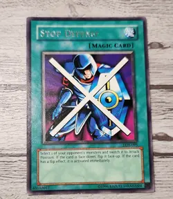 Yu-Gi-Oh! TCG Stop Defense Holo Title LOB-095 Unlimited Edition - Image 1