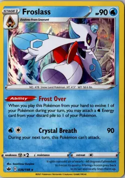 Froslass Holo 036/198 Holo Rare SWSH06: Chilling Reign LP Pokemon Card Delete - Image 1