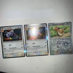 Pokemon Aerodactyl & Eeevee Scarlet & Violet 151 Holo Cards Lot Mint Condition! - Image 1