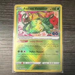 Pokemon TCG Radiant Venusaur 004/078 Radiant Rare Holo Pokemon GO Card - Image 1