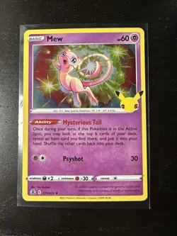 Pokemon Card Celebrations Set Mew 011/025 Holo Rare NM - Image 1
