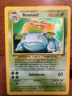 Pokemon TCG Venosaur 15/102 Base Set Holo Rare MP - Image 1